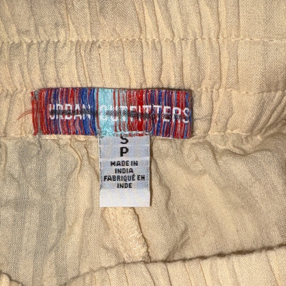Urban Outfitters Light Cream Drawstring Jogger Pants 100% Cotton size Small New - Picture 2 of 11